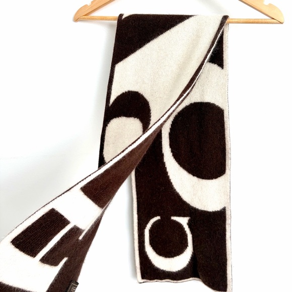 Coach Oversize Logo Wool Cashmere Scarf - Picture 2 of 4